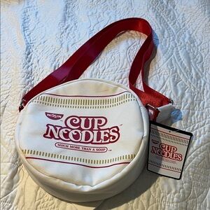 Nissin Cup Noodles White and Red Crossbody Bag